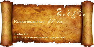 Rosenwasser Éva névjegykártya